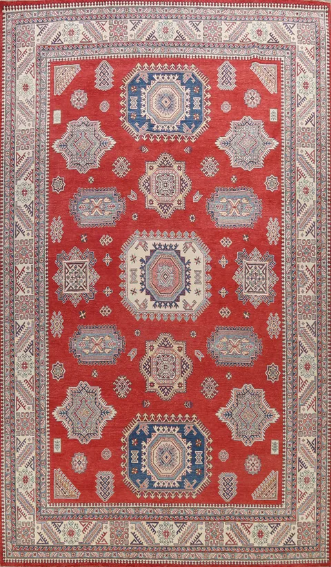 100% Vegetable Dye Super Kazak Oriental Area Rug 10x14