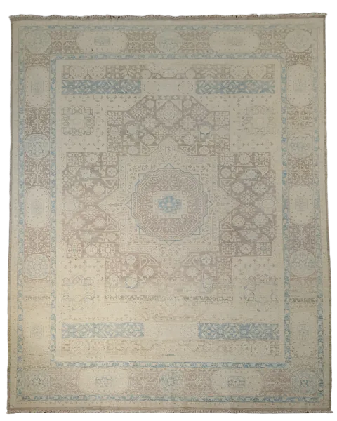 100% Vegetable Dye Geometric Khotan Oriental Area Rug 8x10