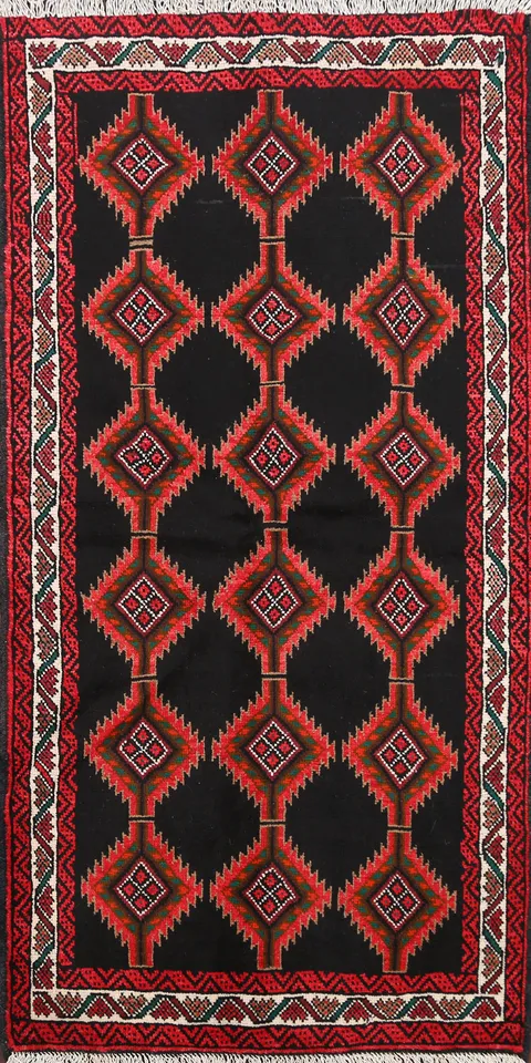 Geometric Balouch Persian Area Rug 3x6