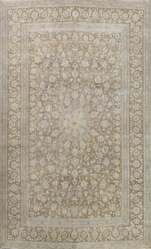 Floral Distressed Kashan Persian Area Rug 8x12