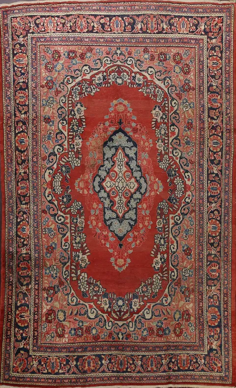 Antique Floral Mahal Persian Area Rug 8x11