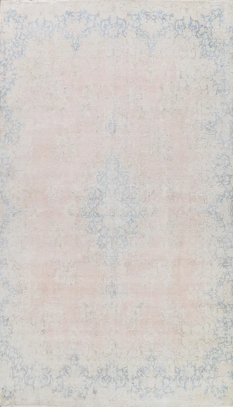 Muted Distressed Kerman Persian Area Rug 8x12