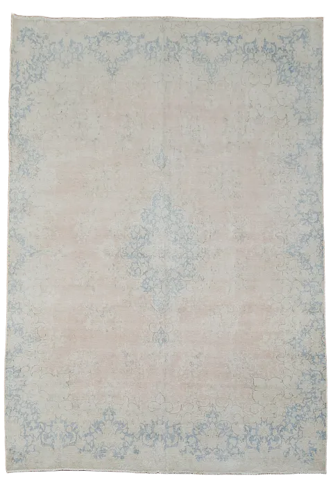 Muted Distressed Kerman Persian Area Rug 8x12
