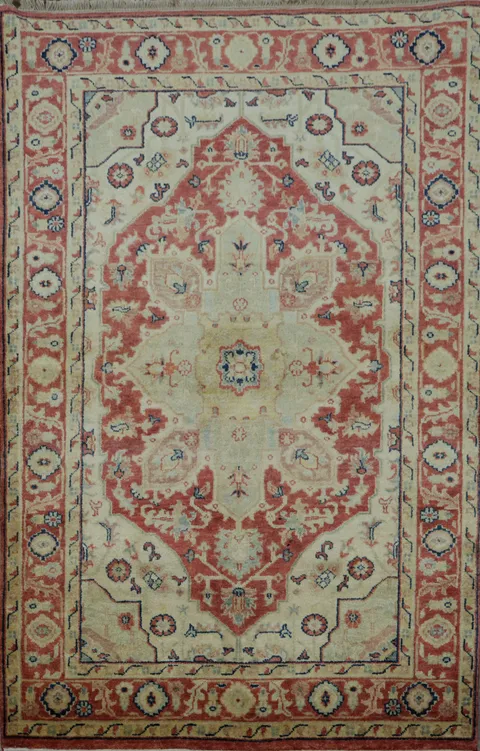 Geometric Heriz Oriental Area Rug 4x6