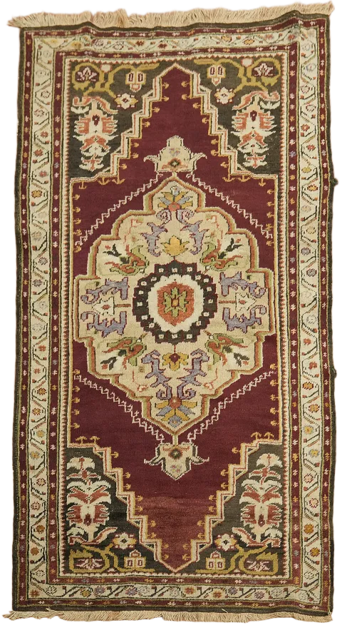 Vegetable Dye Geometric Anatolian Oriental Area Rug 4x7