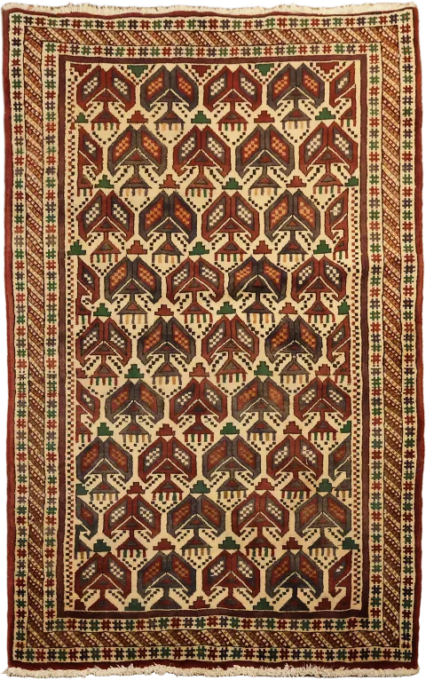 All-Over Geometric Sirjan Persian Area Rug 3x5
