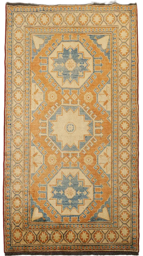 100% Vegetable Dye Super Kazak Oriental Area Rug 4x6