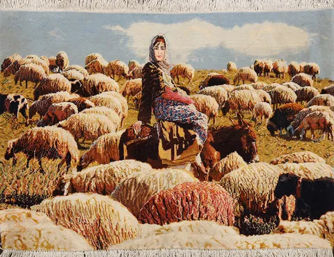 Vegetable Dye Animal Pictorial Tabriz Persian Area Rug 2x3