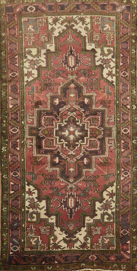 Geometric Heriz Persian Area Rug 4x7