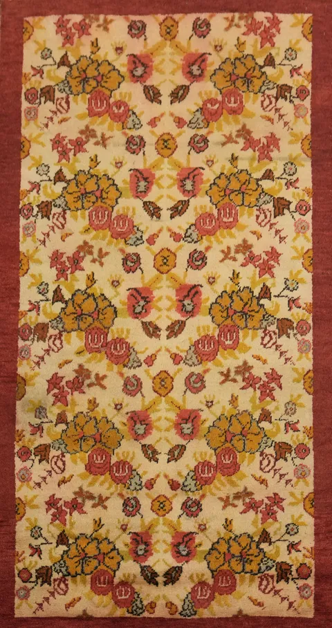 Antique Floral Kerman Persian Rug 3x6