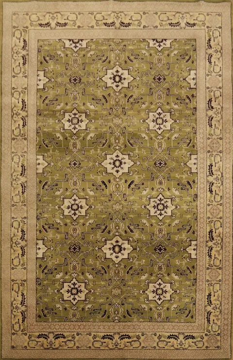 Geometric Savonnerie Persian Area Rug 6x9
