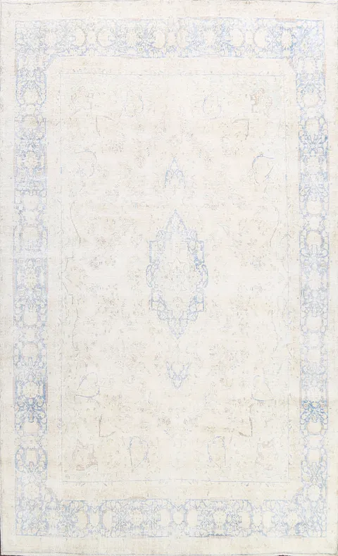 Muted Distressed Kerman Persian Area Rug 10x13