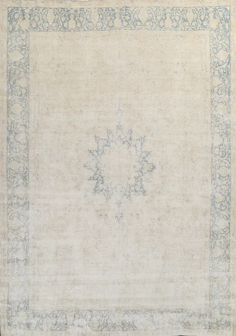 Muted Distressed Kerman Persian Area Rug 10x12
