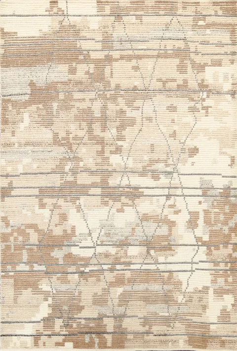 Abstract Modern Moroccan Oriental Area Rug 5x8
