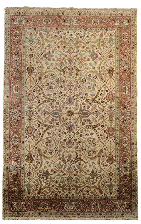 100% Vegetable Dye Floral Kashan Oriental Area Rug 6x9