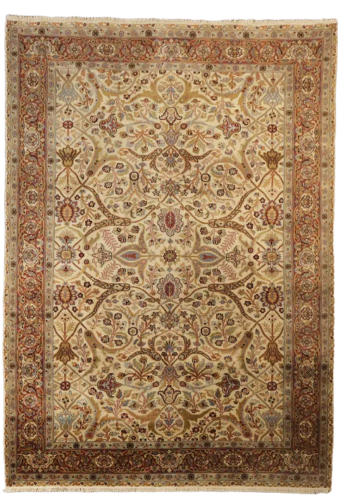 Traditional Warm Tones: Vintage-Style Persian Area Rug 6x9 ft