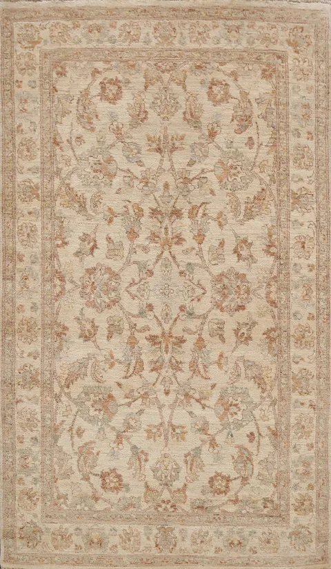 Vegetable Dye Floral Peshawar Chobi Oriental Area Rug 4x6