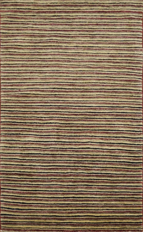 Modern Stripe Gabbeh Kashkoli Oriental Area Rug 3x5
