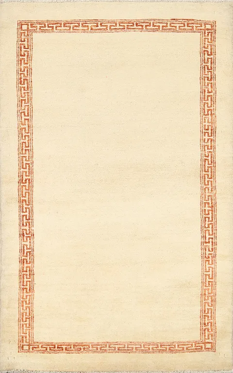 Bordered Gabbeh Kashkoli Oriental Area Rug 3x5