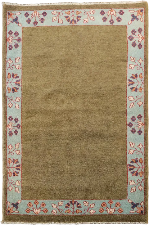 Gabbeh Floral Border Rug Perfect for Traditional Interiors 3'x5'
