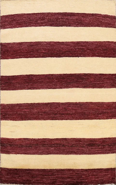 Striped Gabbeh Kashkoli Oriental Area Rug 4x6