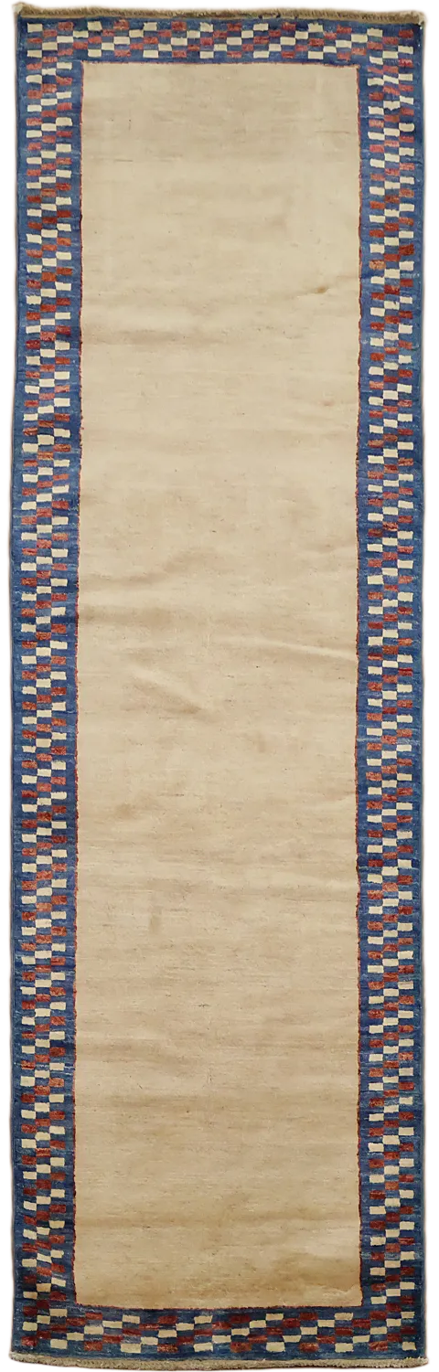 Modern Gabbeh Kashkoli Oriental Runner Rug 3x8