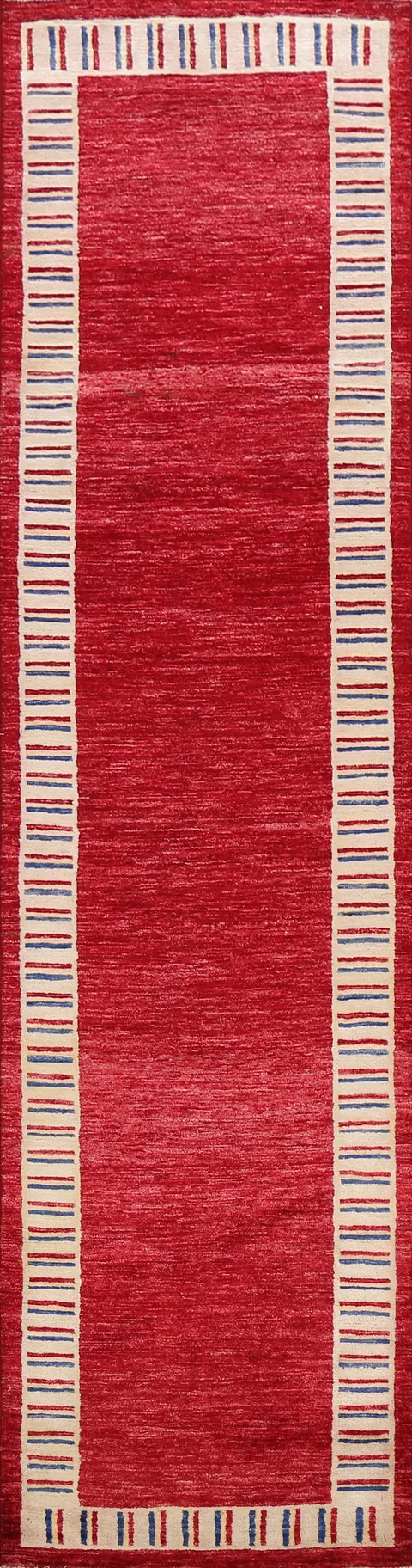 Bordered Gabbeh Kashkoli Oriental Runner Rug 3x10