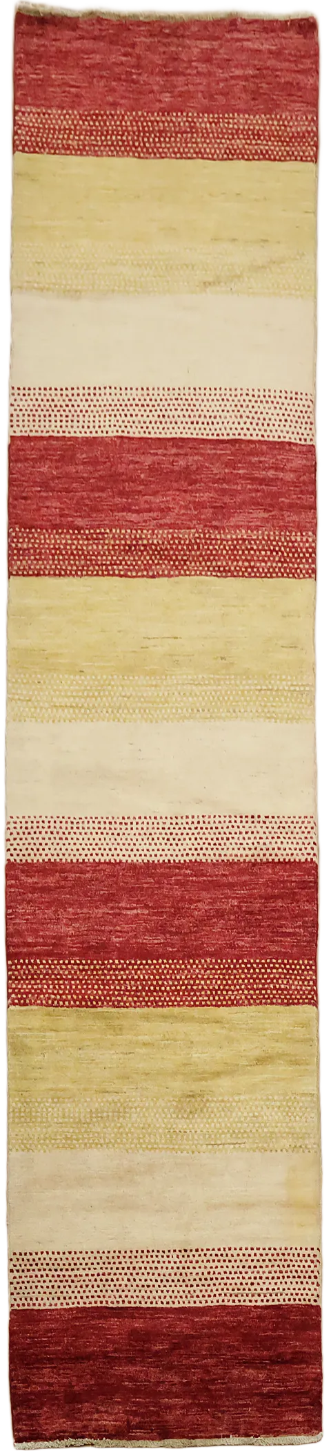Striped Gabbeh Kashkoli Oriental Runner Rug 3x10