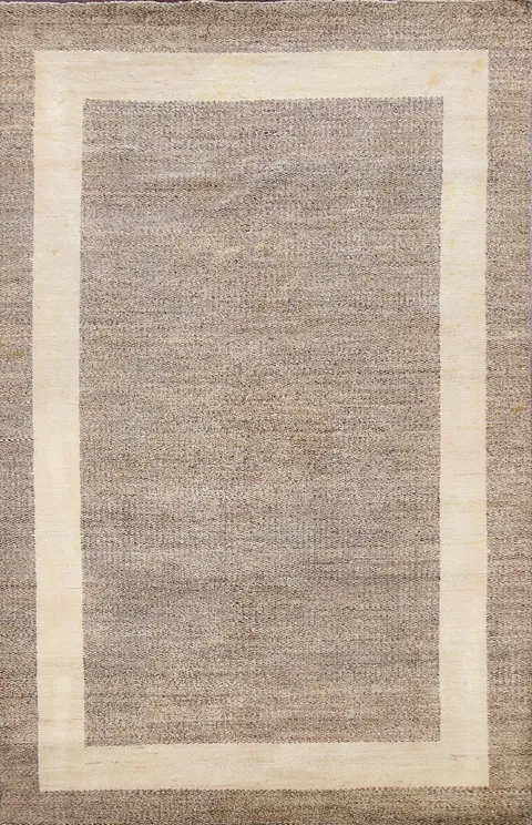 Bordered Gabbeh Kashkoli Oriental Area Rug 6x9