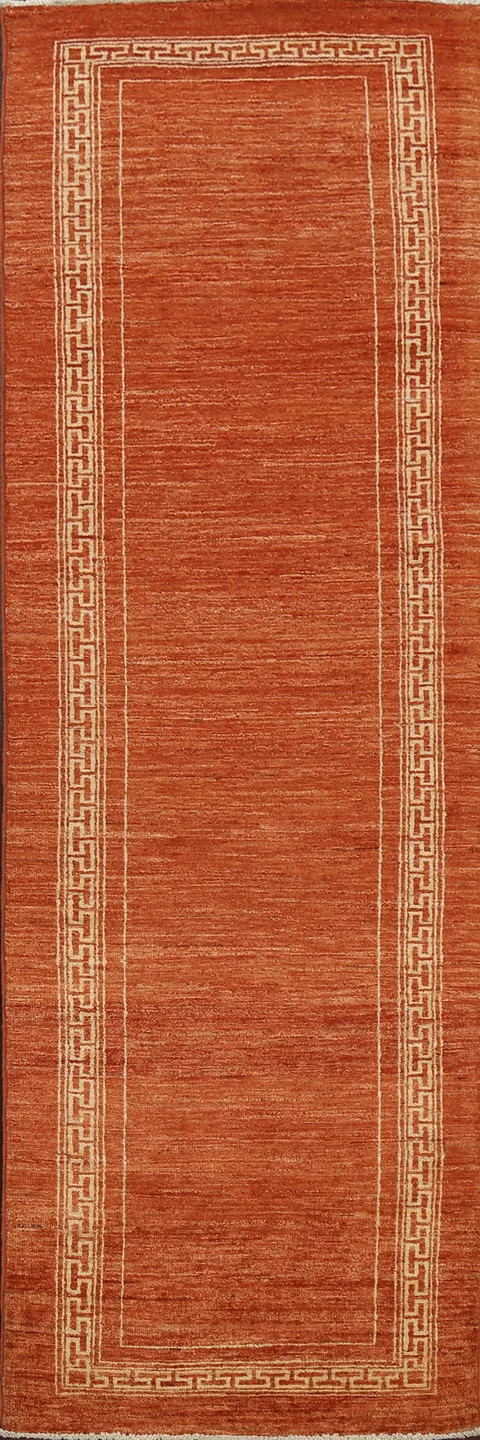 Contemporary Gabbeh Kashkoli Oriental Runner Rug 3x9