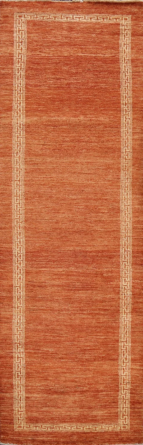 Contemporary Gabbeh Kashkoli Oriental Runner Rug 3x9