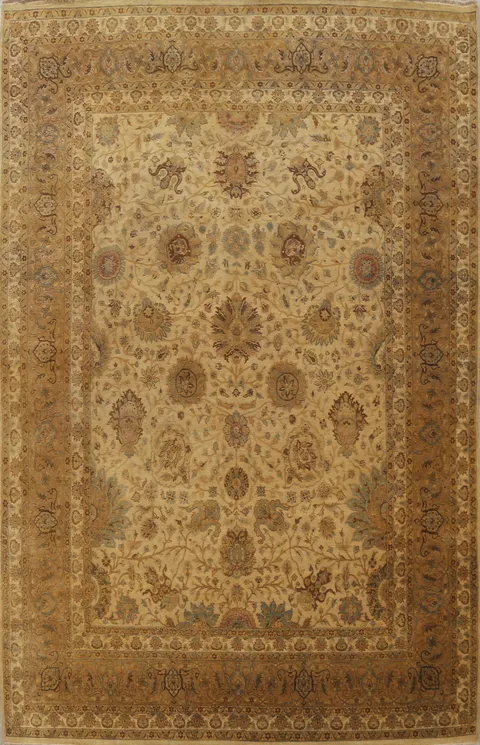 Warm Toned Handmade Rug with Exquisite Persian Ornaments 8x11