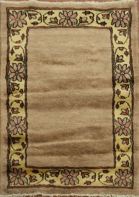 Bordered Gabbeh Kashkoli Oriental Area Rug 2x3
