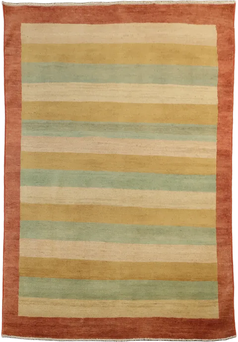 Contemporary Gabbeh Kashkoli Oriental Area Rug 4x6