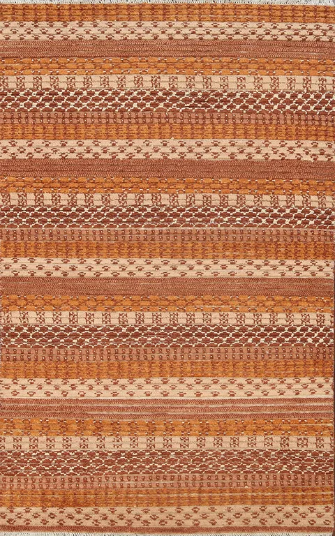 Contemporary Gabbeh Kashkoli Oriental Area Rug 4x6