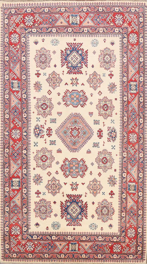 100% Vegetable Dye Super Kazak Oriental Area Rug 6x10