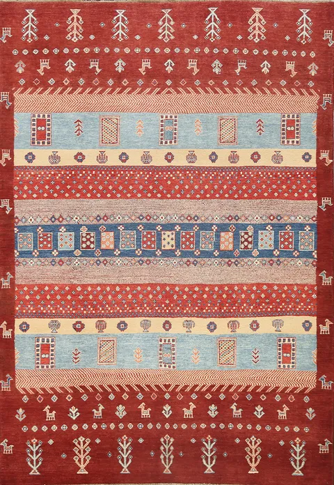 100% Vegetable Dye Super Tribal Kazak Oriental Area Rug 6x8