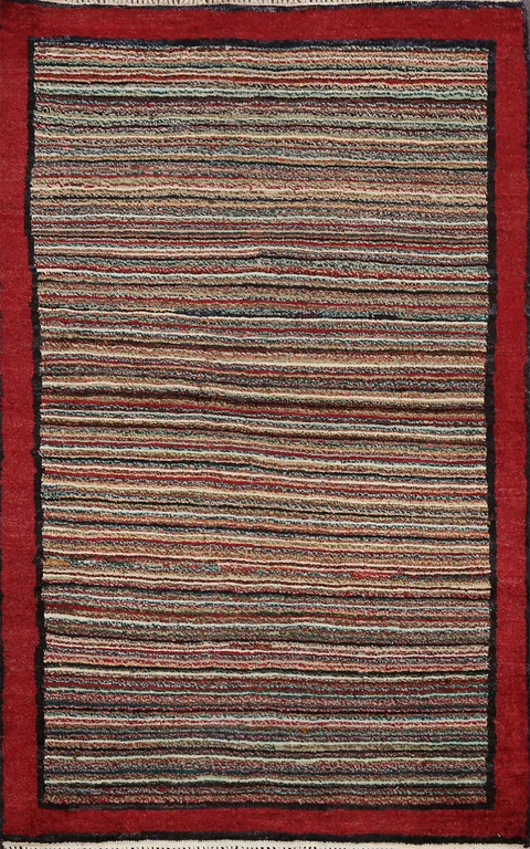 Contemporary Gabbeh Kashkoli Oriental Area Rug 3x4