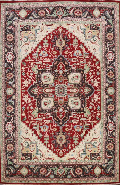 100% Vegetable Dye Heriz Oriental Area Rug 9x12