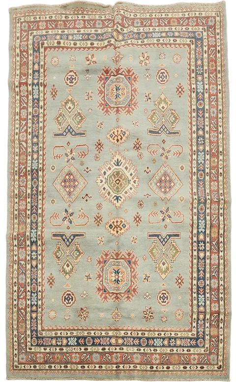 100% Vegetable Dye Super Kazak Oriental Area Rug 6x9