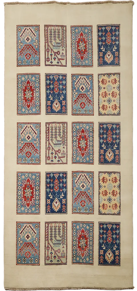 Exquisite Patchwork Design Rug with Vibrant Colors and Patterns 5'x8'