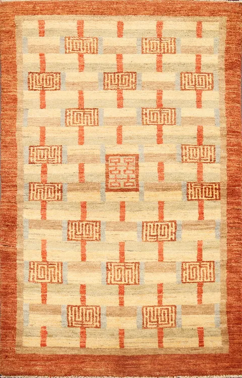 Geometric Gabbeh Kashkoli Oriental Area Rug 3x5
