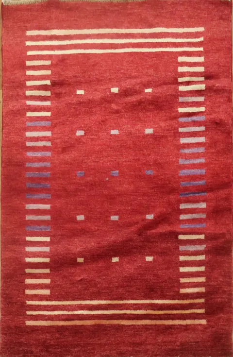 Contemporary Gabbeh Kashkoli Oriental Area Rug 3x4