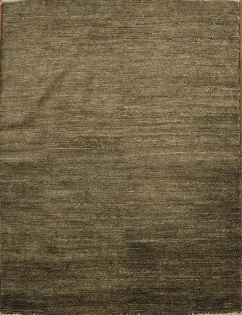 Elegant Dark Brown Solid Modern Wool Rug for Timeless Sophistication 3x4