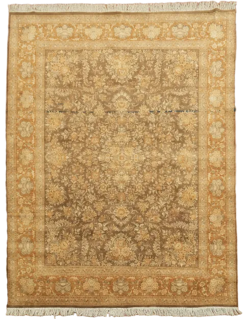 100% Vegetable Dye Floral Kashan Persian Wool Area Rug 8x10
