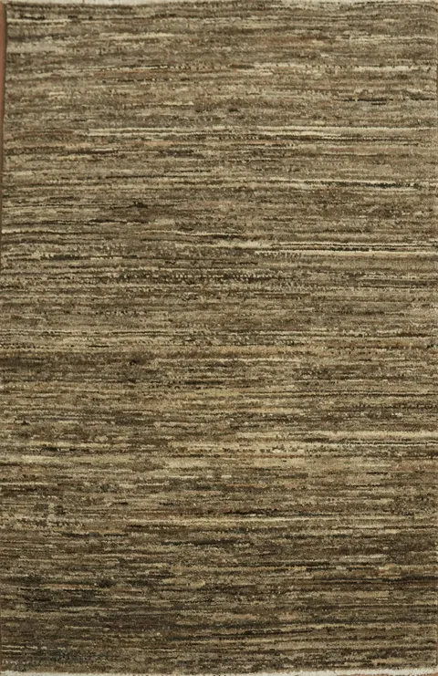 Natural Elegance: Brown Tones Handcrafted Striped Rug 3x4