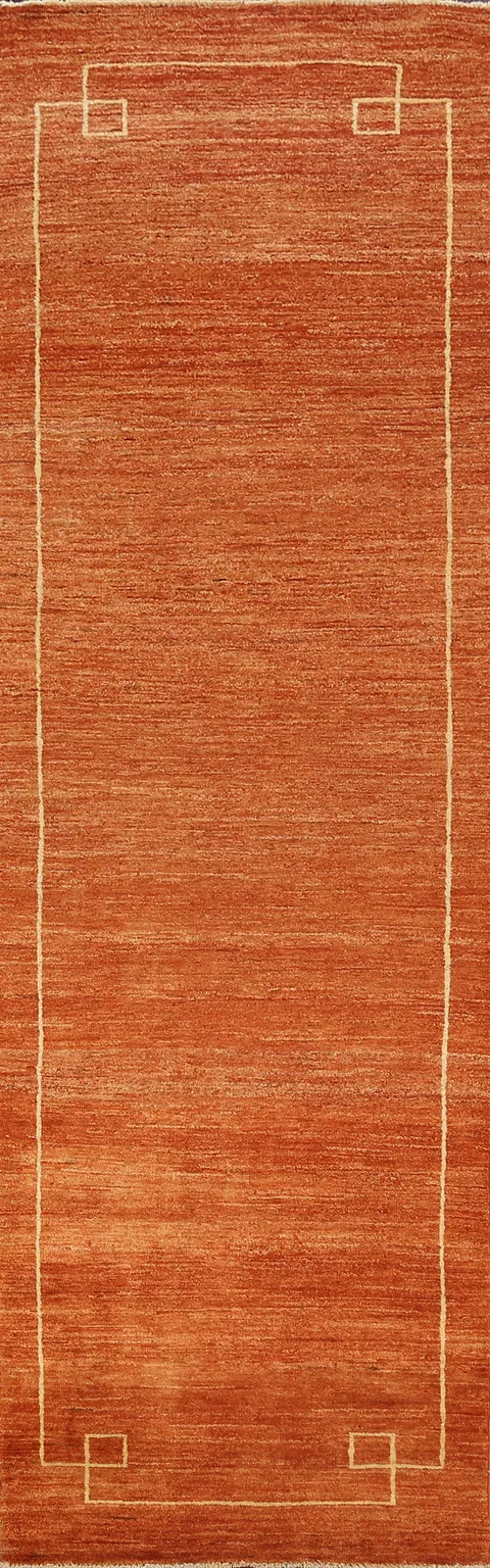 Contemporary Gabbeh Kashkoli Oriental Runner Rug 3x9