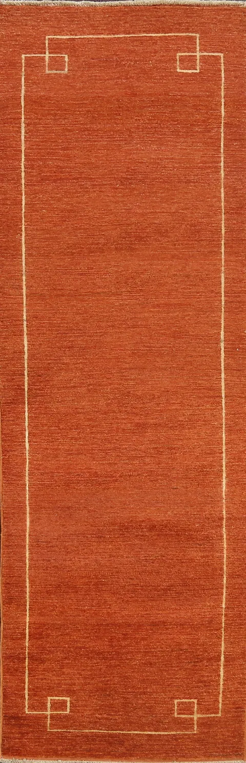 Contemporary Gabbeh Kashkoli Oriental Runner Rug 3x9