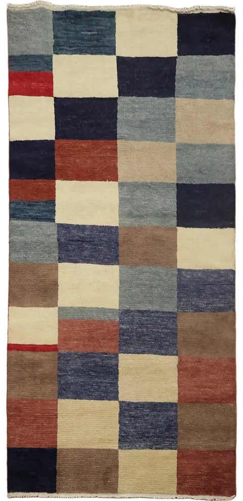Checkered Modern Gabbeh Kashkoli Oriental Area Rug 4x6