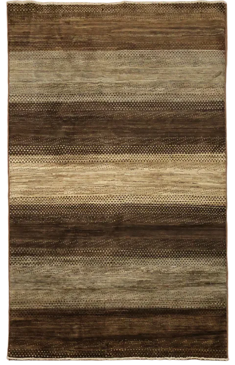 Contemporary Gabbeh Kashkoli Oriental Area Rug 5x7